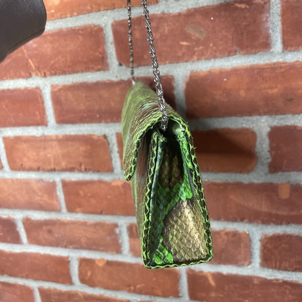 Vintage 90's green snake skin bag - Picture 5 of 12